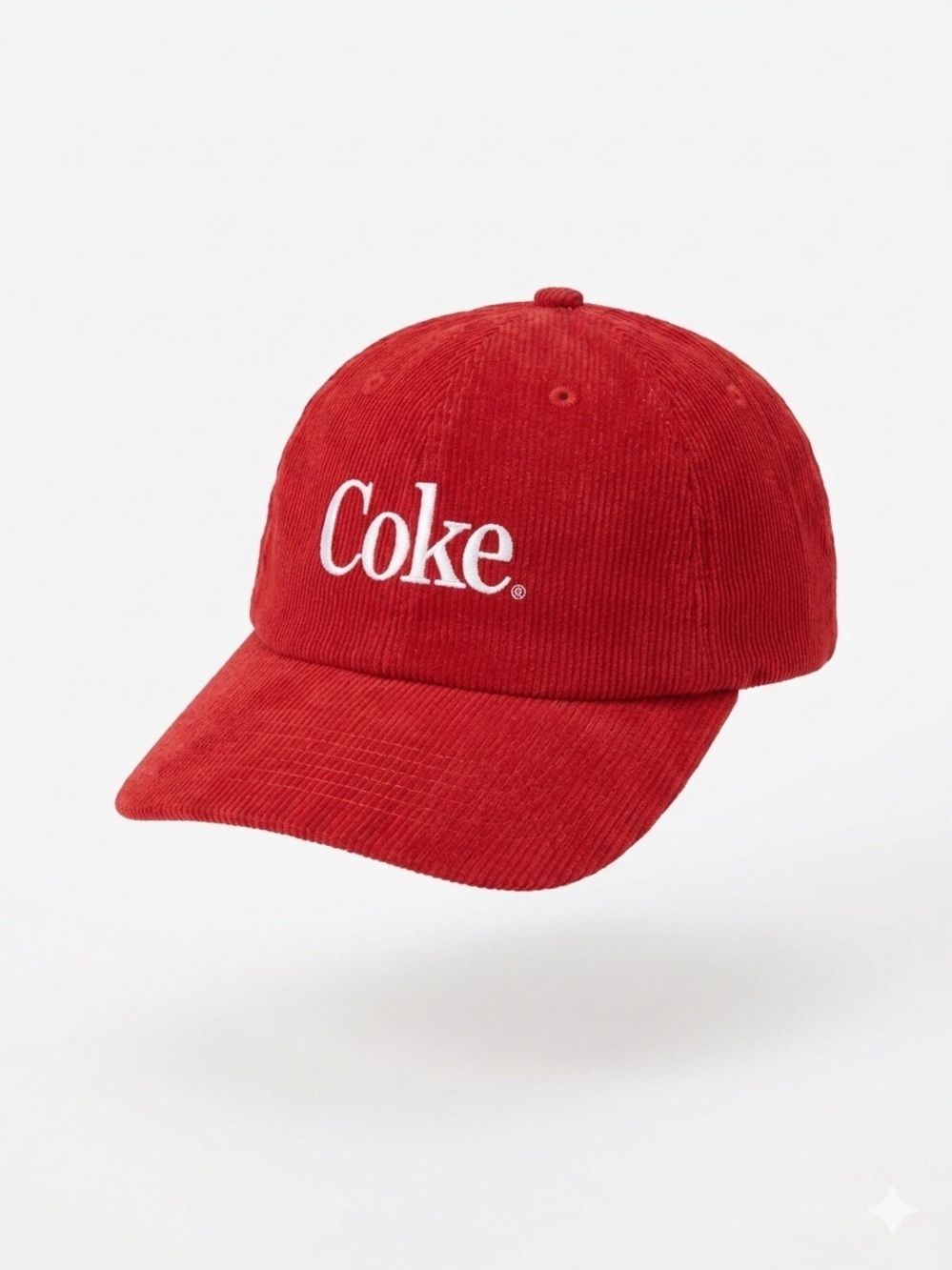 Coke Red Corduroy Baseball Cap